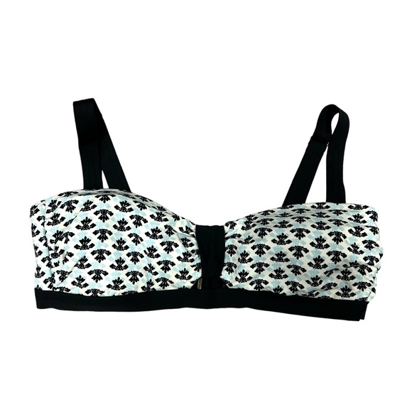 Athena Women’s White Blue Padded Bikini Top Size 6 - Picture 1 of 10